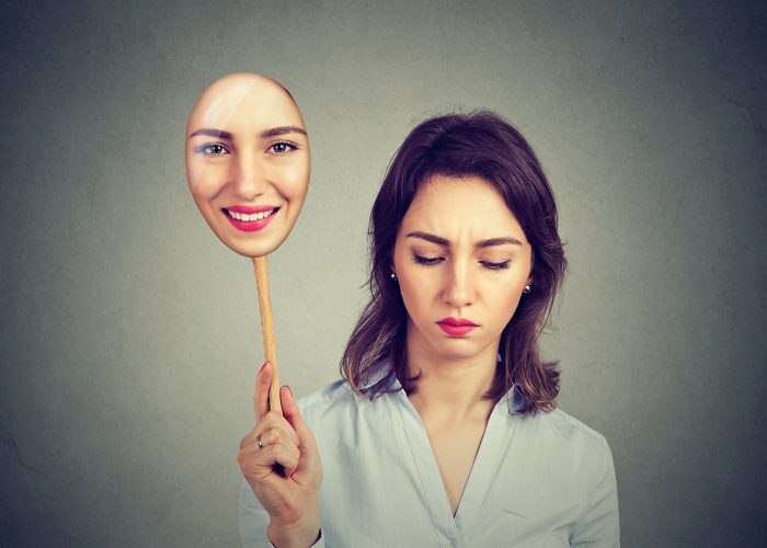 Women wearing a mask seen as a protective part in IFS
